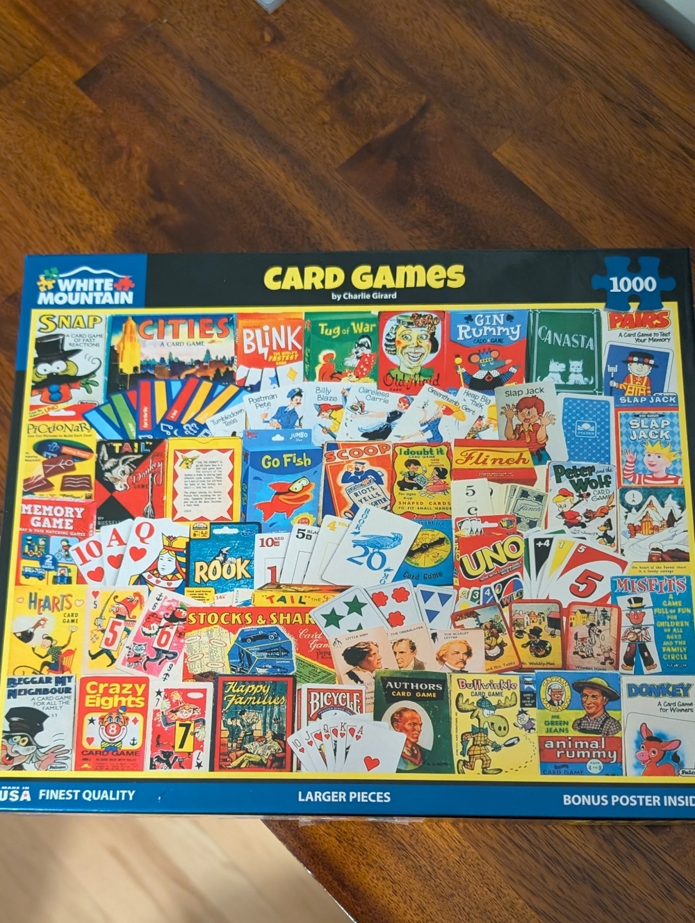 White Mountain Card Games Puzzle - Yellow, Blue & Multicolor Box Art